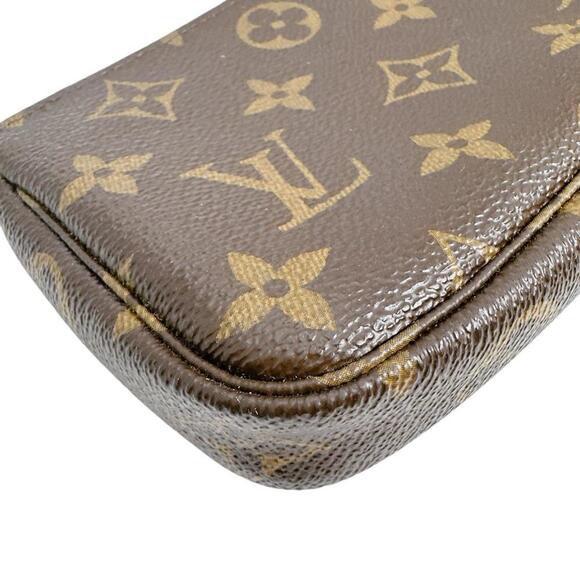 LOUIS VUITTON Authentic Brown Monogram Canvas Pochette Pouch - Picture 5 of 12